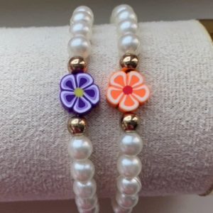 Armband met Bloemetjes (Verschillende Kleuren)